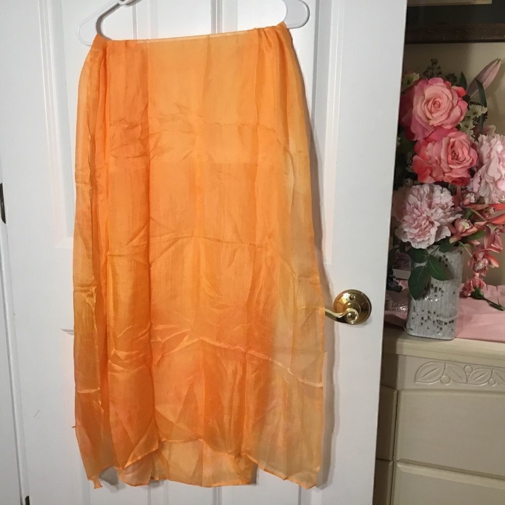 Women’s Orange Silk Scarf See Details